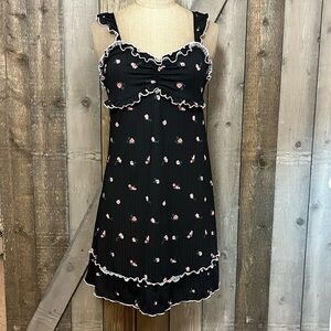 Coquette girl ruffle floral mini dress going out dress summer date night nwot
